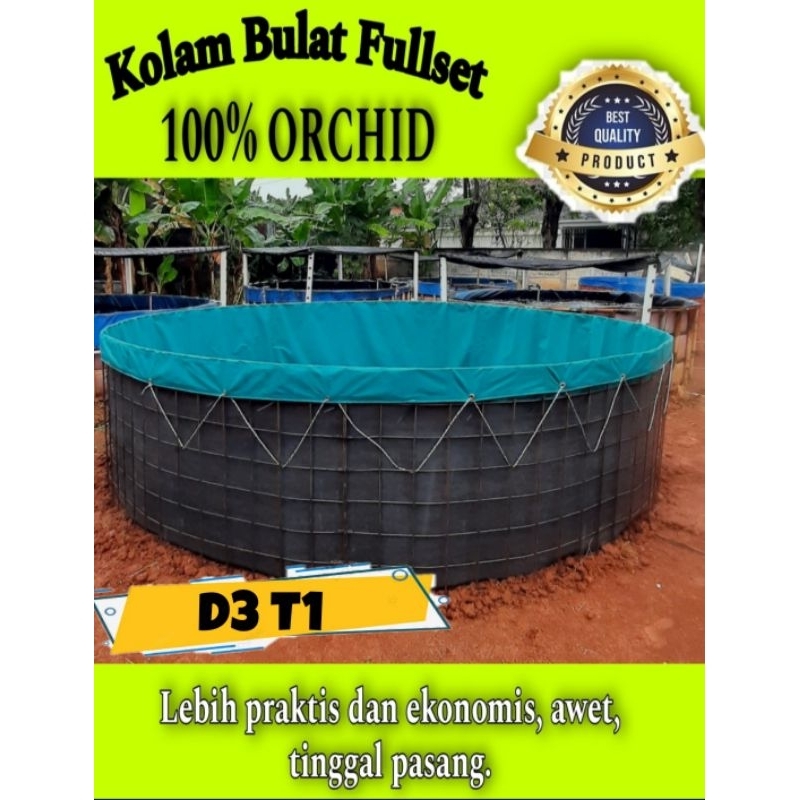 Kolam Terpal Bulat D3 T1 ORCHID 100% fullset tinggal pasang