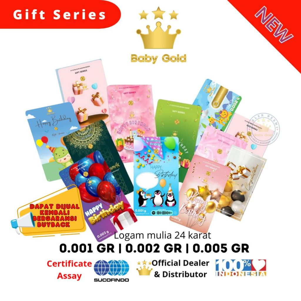 BABY GOLD & RICH GOLD GIFT SERIES 0.0005gr | 0.001gr | 0.002gr | 0.005gr EMAS MINI LOGAM MULIA