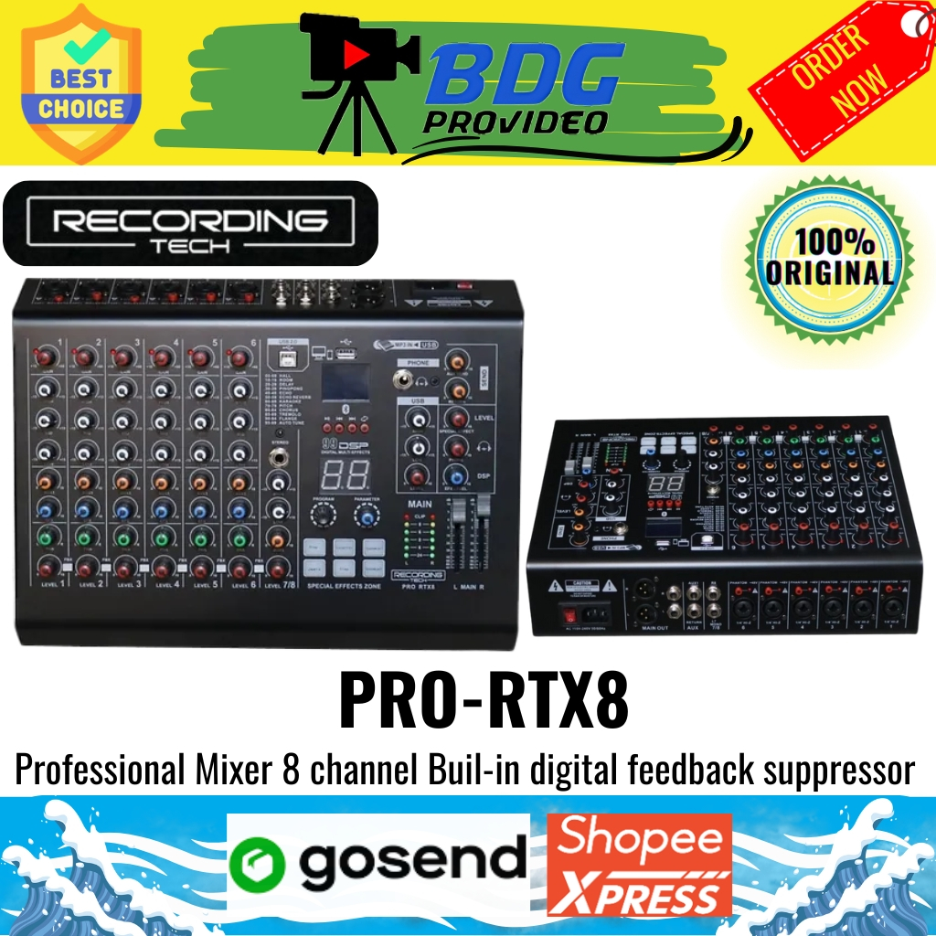 Recording Tech PRO-RTX8 / Mixer Audio USB 8 Channel Recording tech Pro RTX8