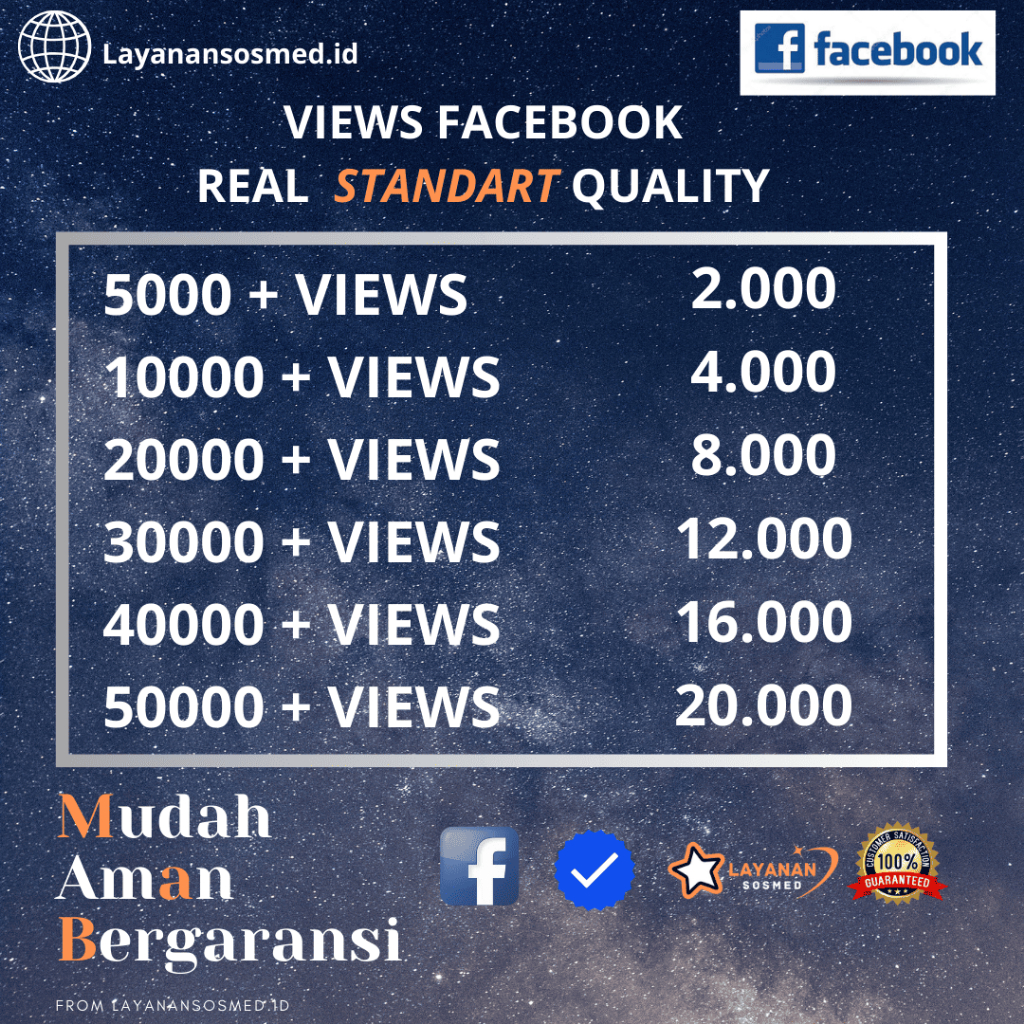 VIEWS VIEWERS FACEBOOK PERMANENT STANDART QUALITY