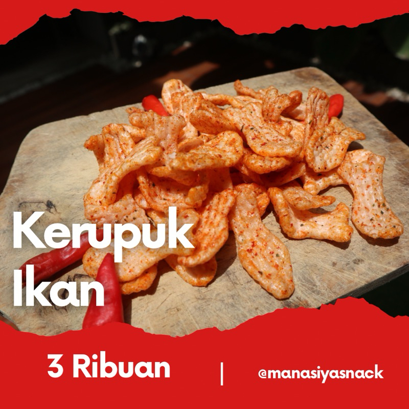 

Manasiya snack Bandung-kerupuk ikan pedas-makanan pedas-jajanan pedas-