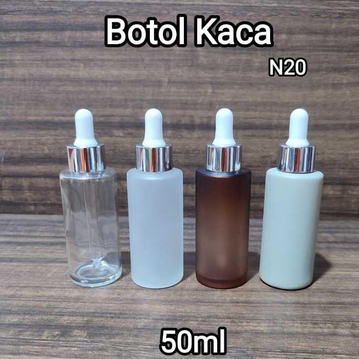 Botol Dropper Serum Pipet Kaca 50ml For Cosmetic Treatment Skincare Botol serum Botol Amber Doff BEn