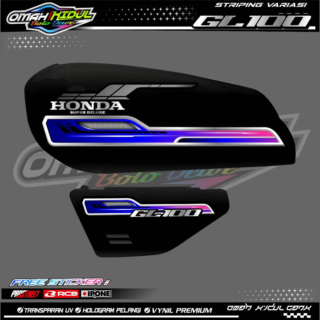 STRIPING VARIASI MOTOR HONDA GL 100 / STICKER LIST MOTOR HONDA GL 100