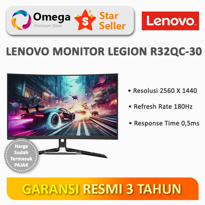 Monitor Lenovo Legion R32qc-30 31.5" QHD 180Hz Gaming Monitor