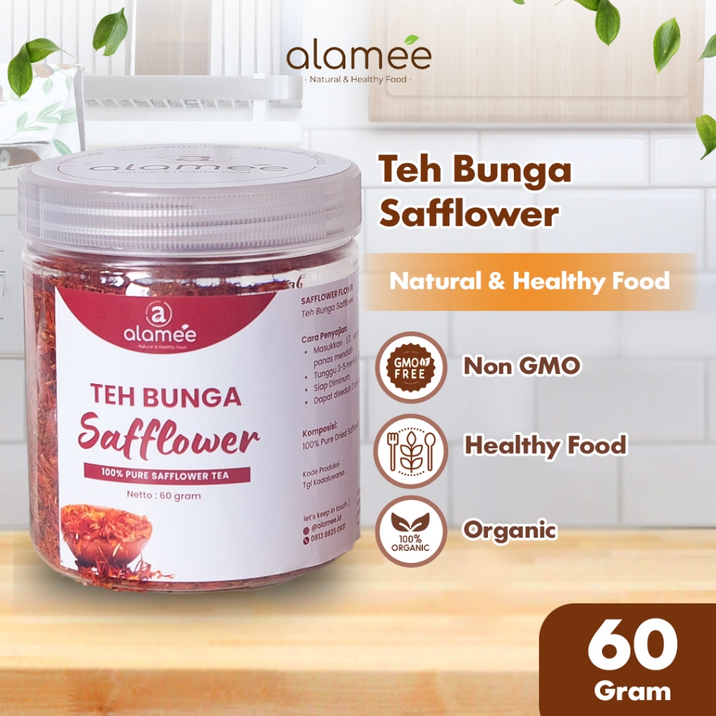 

ALAMEE Safflower Tea Teh Bunga Organik Saff Flower Herbal Alami Organik Kering 60gr