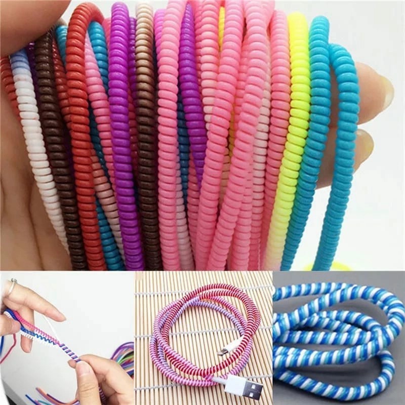 (1 PCS) PELINDUNG KABEL SPIRAL 1 / 2 / 3 WARNA Saving Charger Charging Casan COLOR Pengikat Penutup 