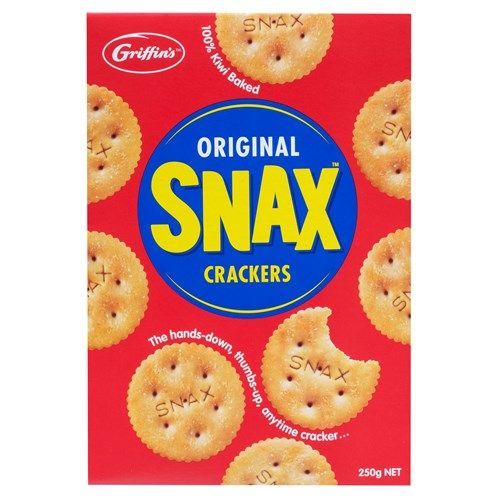 

GRIFFIN'S ORIGINAL SNAX 250GR plain crackers import NZ