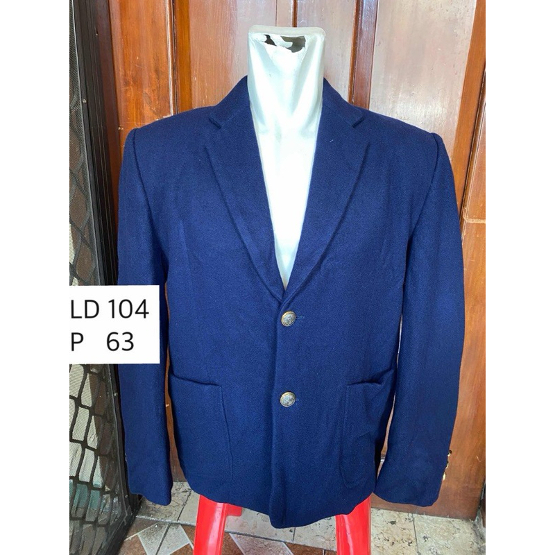 Jas Pria Bahan Wol Biru Elektrik Men’s Suit Tweed Electric Blue Jas Kerja Kondangan Wisuda Blazer - 