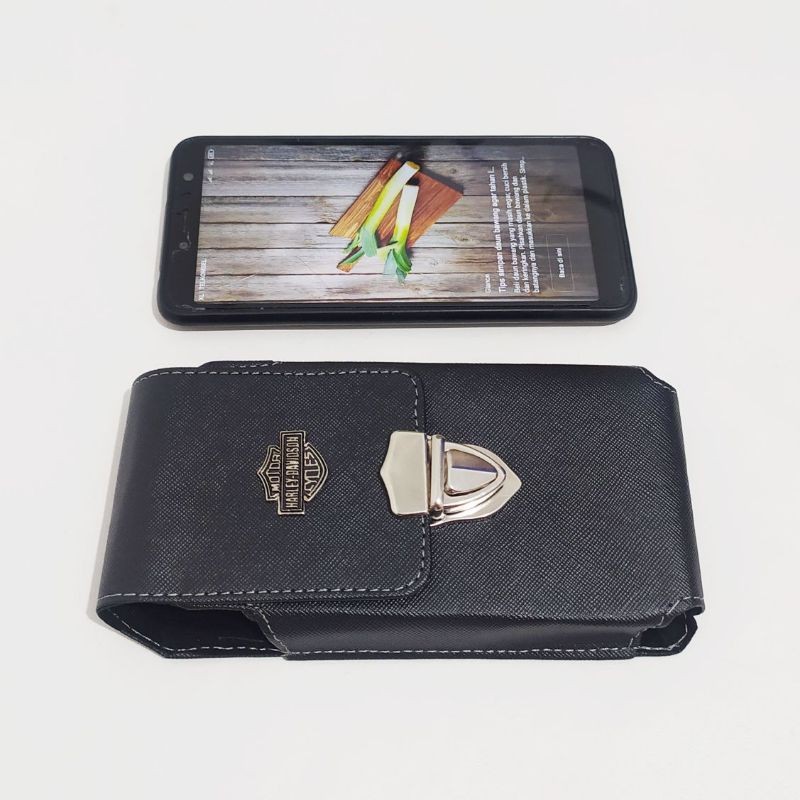 Dompet Sarung hp Pria 6.5 inci Tas Pinggang Cover Casing Handphone Case
