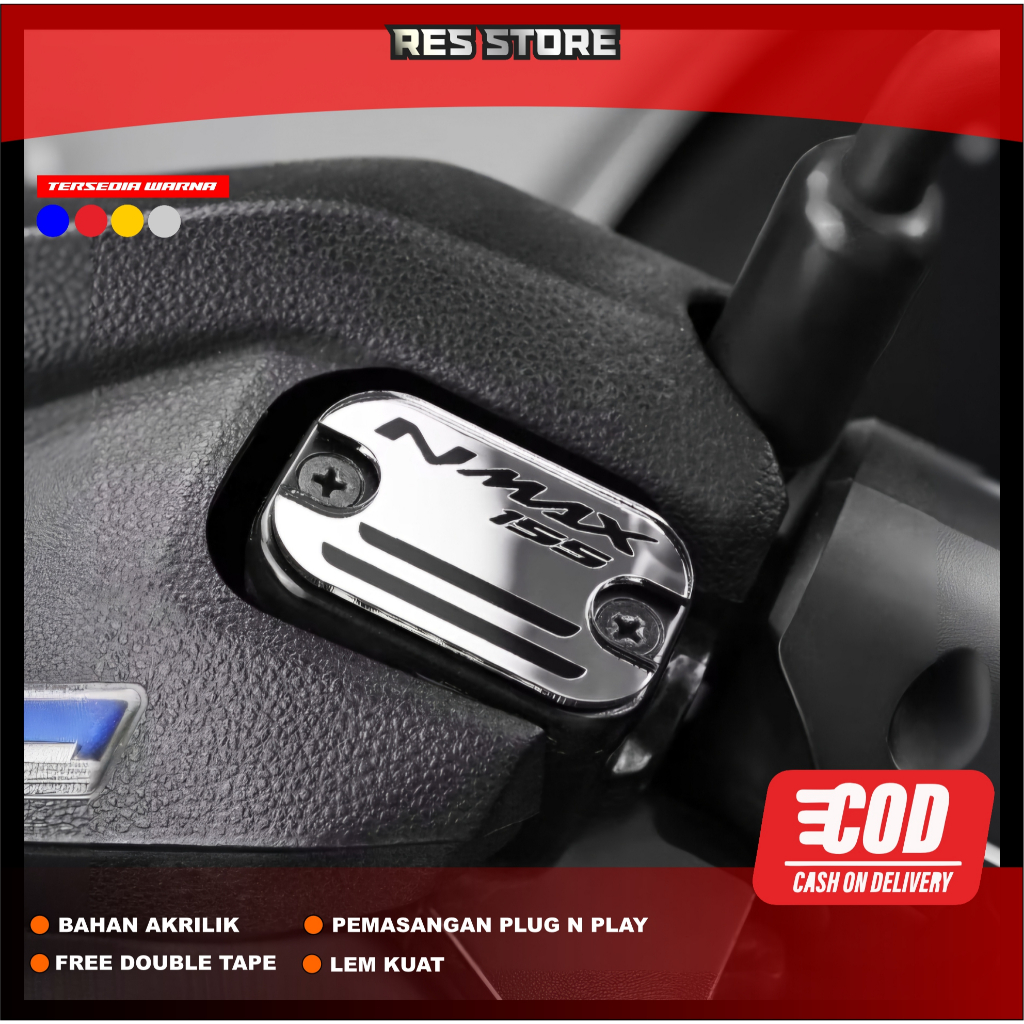 2 PCS Cover minyak rem akrilik NMAX - COVER minyak rem NMAX AKRILIK KEREN NMAX MOTOR COVER KUNCI 202