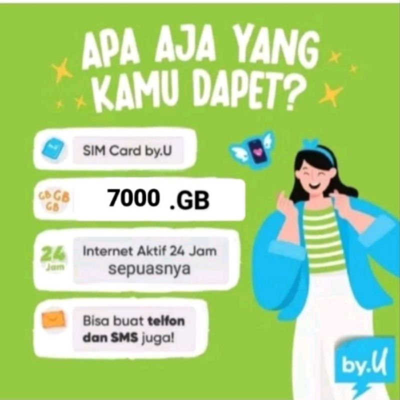 kartu perdana Byu kaota 7000GB masih aktif 5 tahun