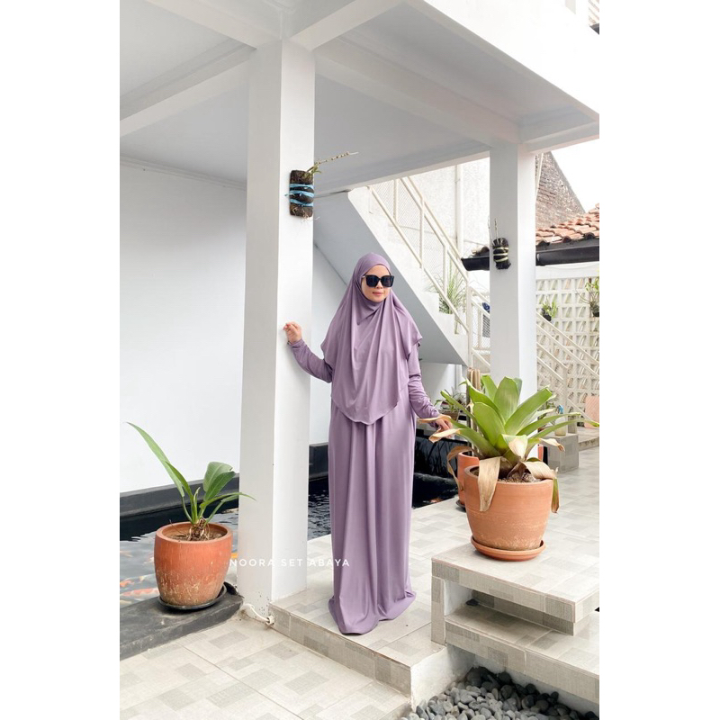 Noora Set Abaya - Set Abaya Hijab Wanita Terbaru - Set Abaya Wanita Kekinian