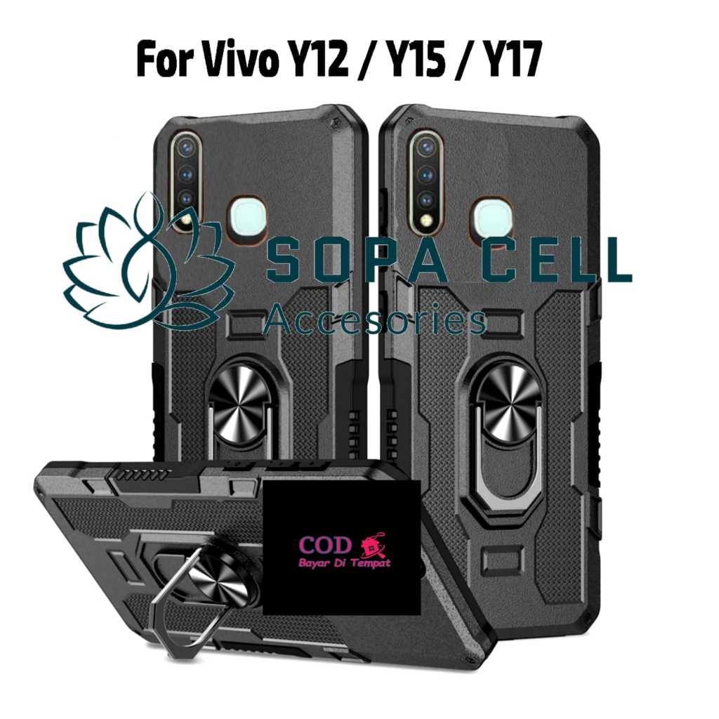 CASING HP UNTUK VIVO Y12 / Y15 / Y17 CASE ROBOT HIT EYE RING CASING STANDING NEW COVER
