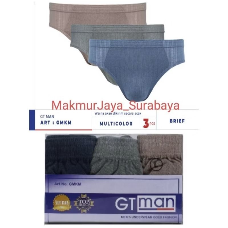Gtman GMKM CELANA DALAM KARET-3PCS - MULTICOLOUR - CELANA DALAM PRIA DEWASA