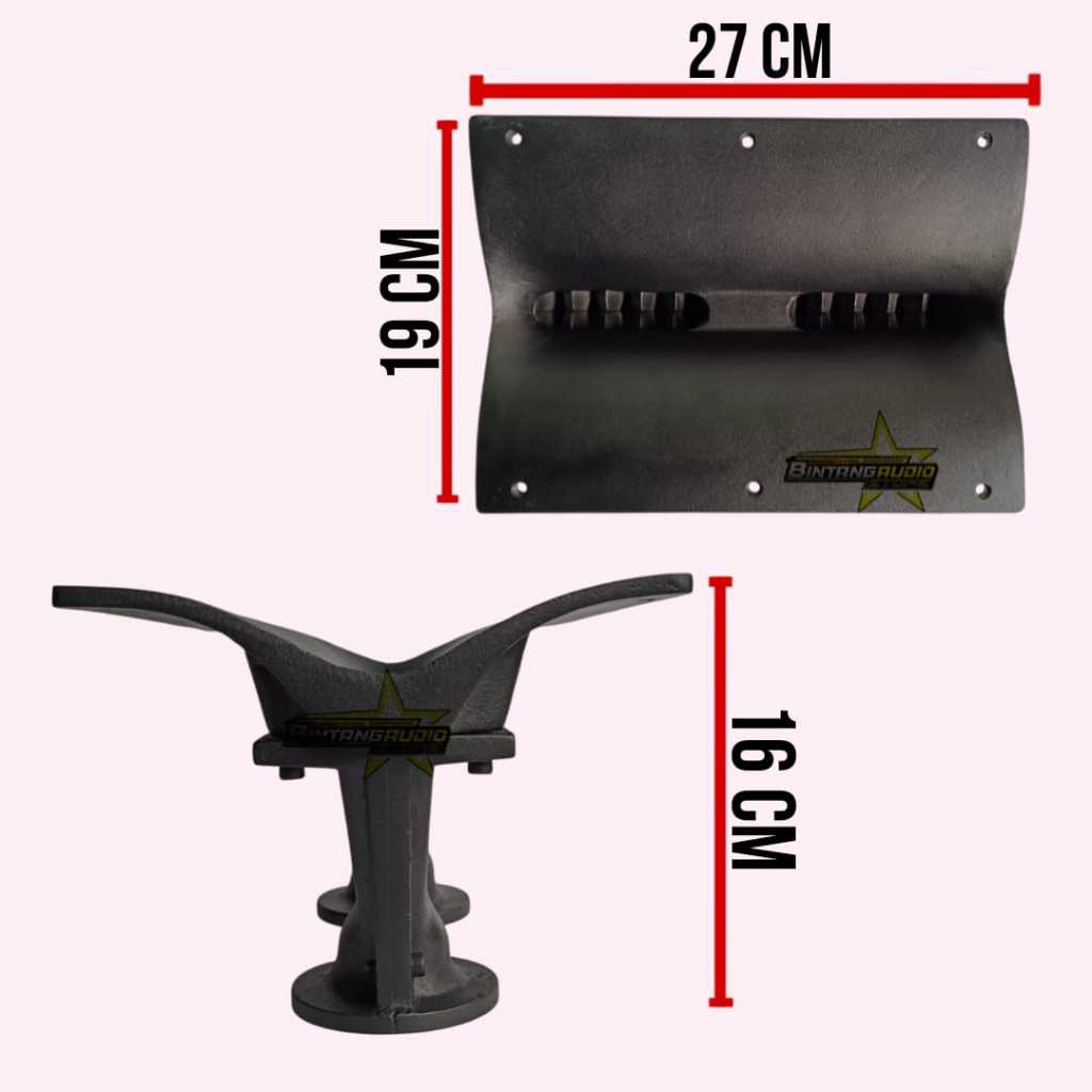 Horn Twiter Model TARRA Ukuran 19x27 cm / Corong Tweeter TARA Double Multi Drat Baut Bahan Cor Diral