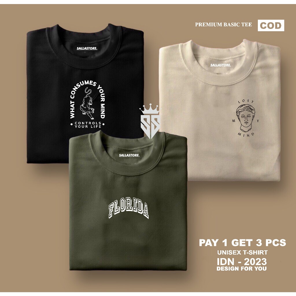 PAY 1 GET 3 PCS(PROMO COD)Nagata official shop-Kaos Distro Pria-Kaos Distro Terbaru florida Premium 