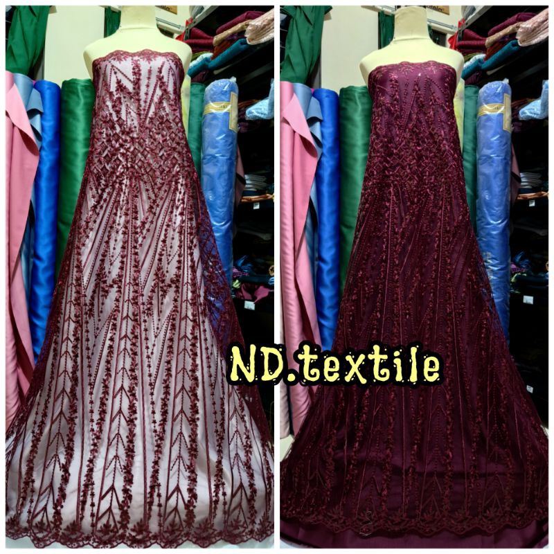 Kain Tile Payet Spangel/Sequin Payet/Tile Payet spangkle/Bahan Kebaya