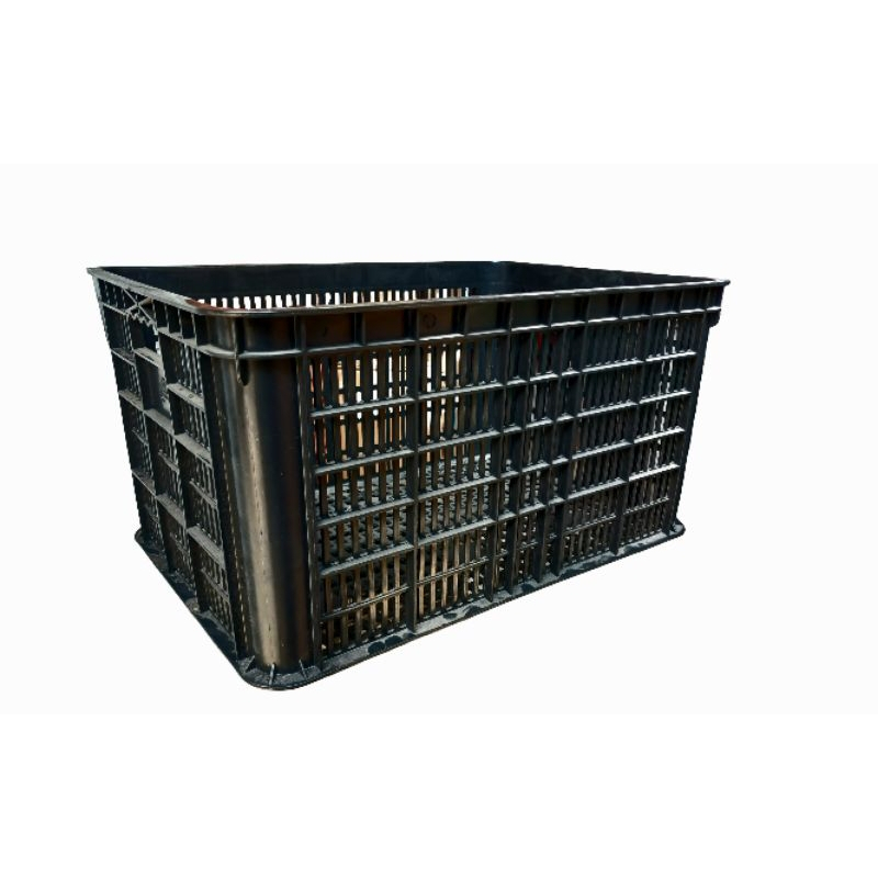 [3 Pcs]Krat Industri Hitam/Krat Serbaguna/Krat Plastik Besar Tebal