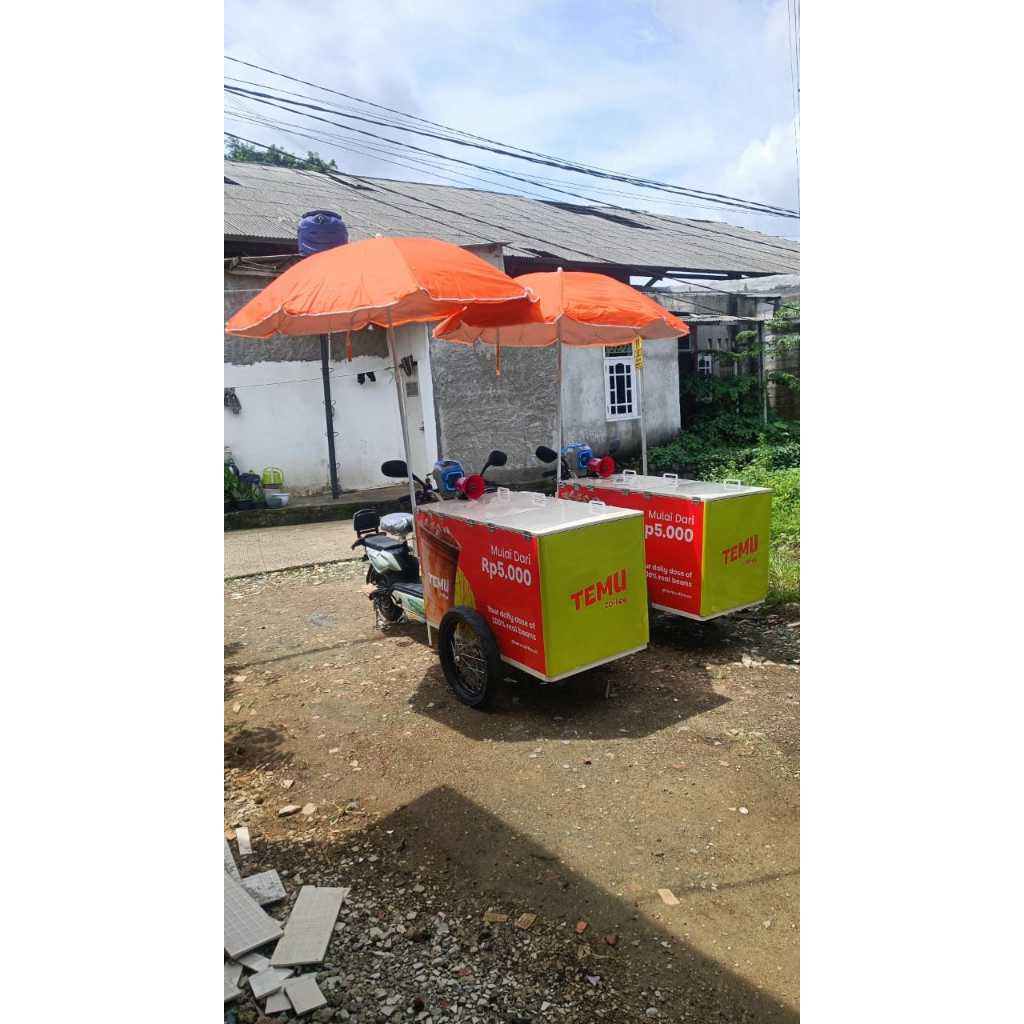 Gerobak Kopi Motor Kekinian/Sepeda Listrik Gerobak