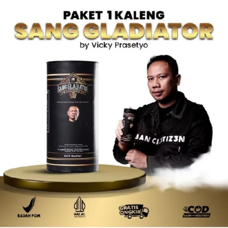 

Kopi SANG GLADIATOR Original by Vicky Prasetyo Kopi Kuat Tahan Lama, meningkatkan stamina pria perkasa