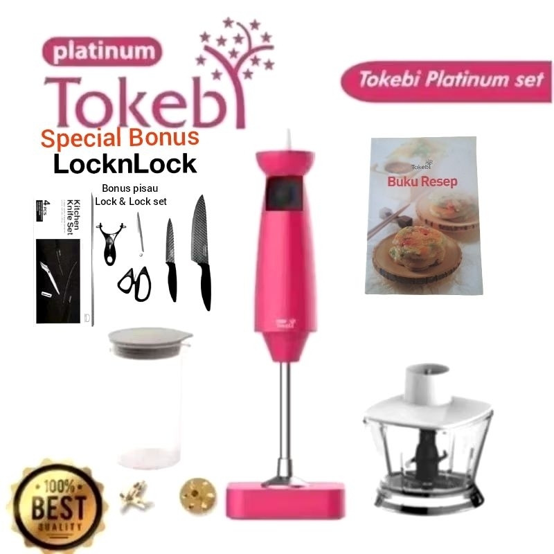 Tokebi Platinum pink putih orange + chopper dan Neo Tokebi BW2300  22000 rpm Hand Blender ass On TV 