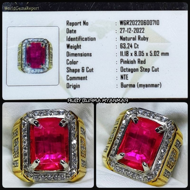 natural batu ruby burma myanmar asli ( NTE YA )