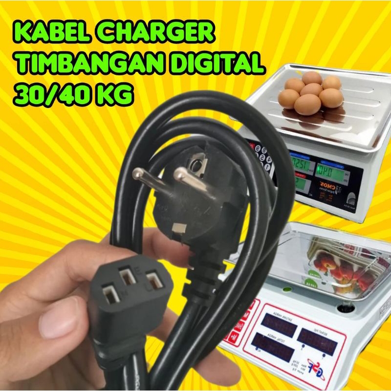 Kabel charger timbangan digital buah sayur laundry 30/40 kg
