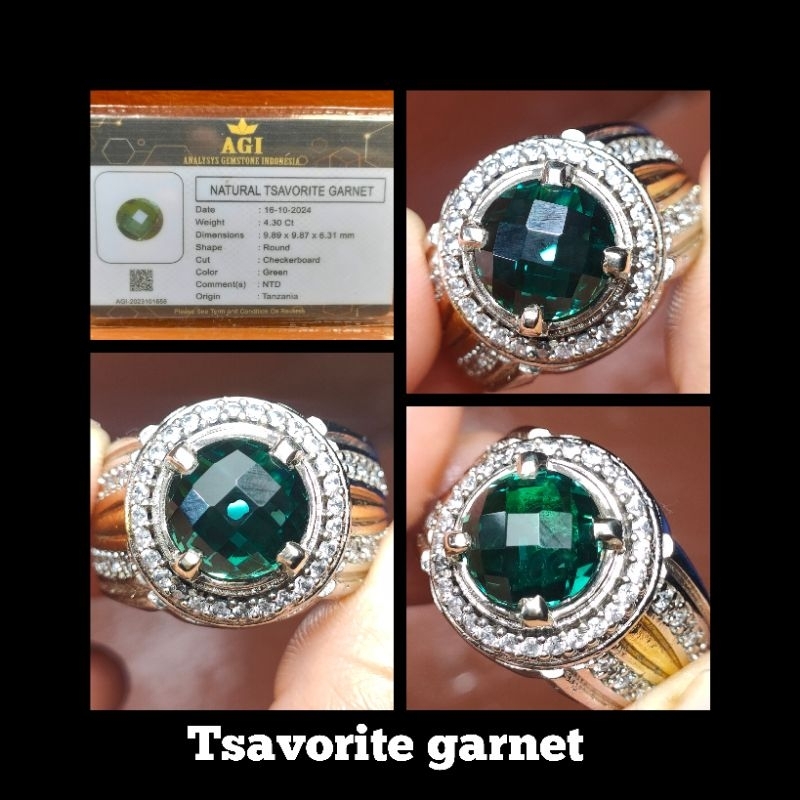 Natural Tsavorite Garnet + memo id card