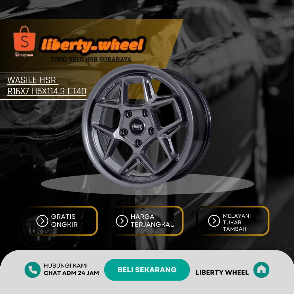 Velg Ring 16 Mobil Ertiga,GrandMax,Innova HSR Hyper Black Series - New