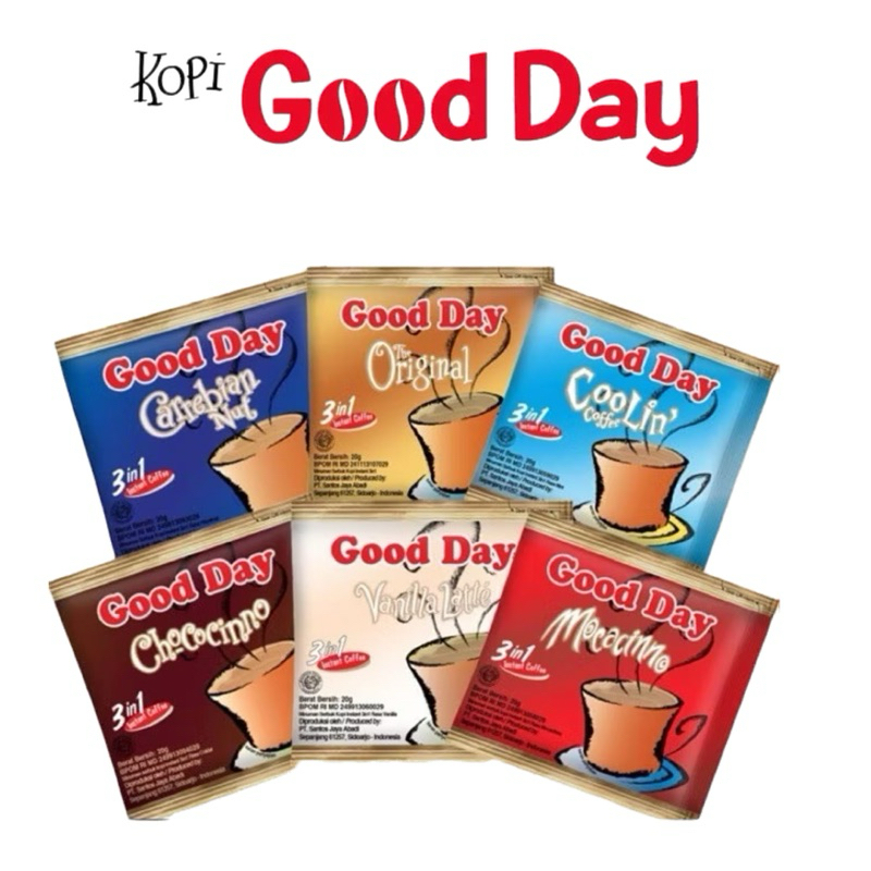 

kopi good day 20g sachetan mocacinno chococino kopi susu pilihan