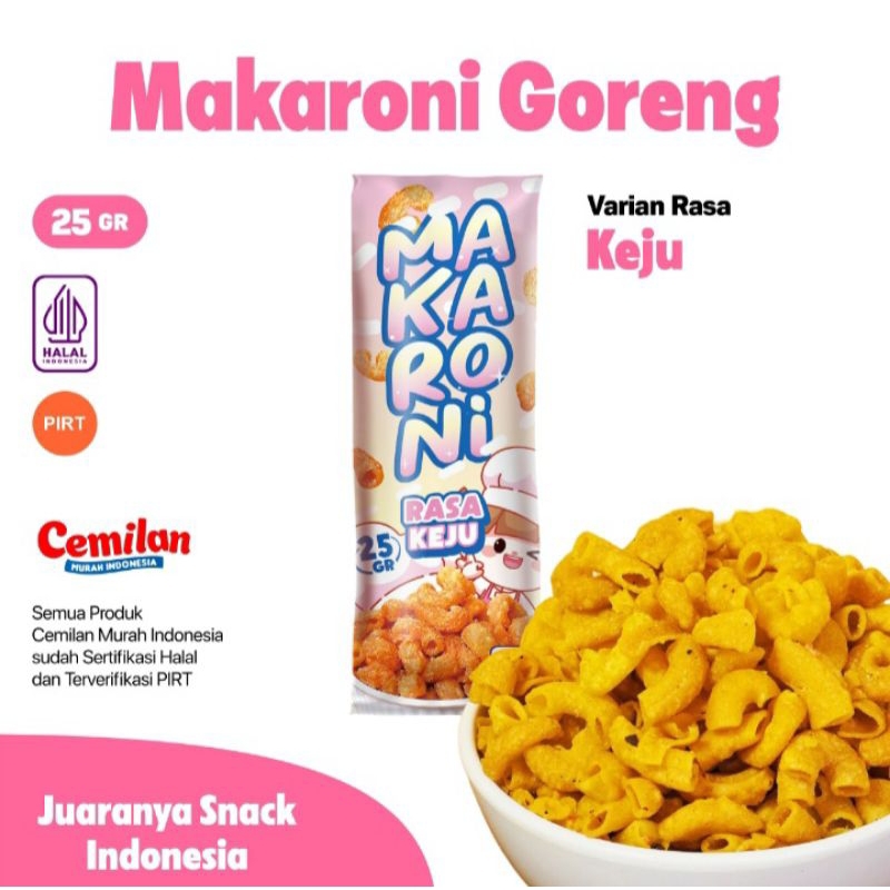 

MAKARONI Rasa KEJU, PEDAS PREMIUM 25kg - SNACK GURIH MURAH KEKINIAN