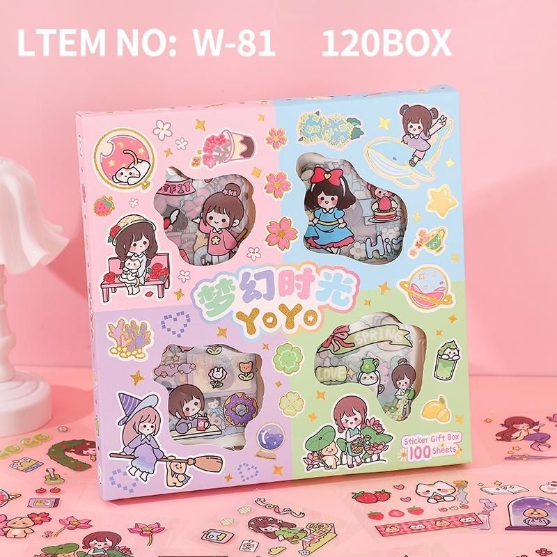 

100 pcs stiker Korea stiker momo karaktee stiker tempel korea