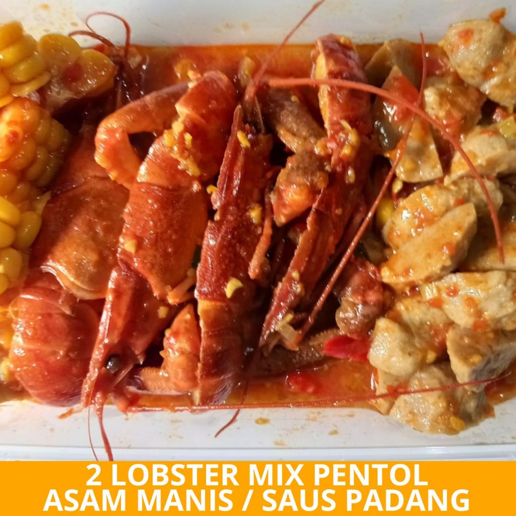 

2 Lobster Mix Pentol Asam Manis / Saus Padang Special - Arviansyah Seafood Surabaya