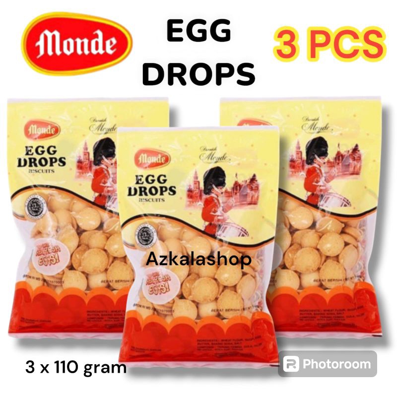 

( 3 pcs ) Monde egg drops kemasan 110 gram