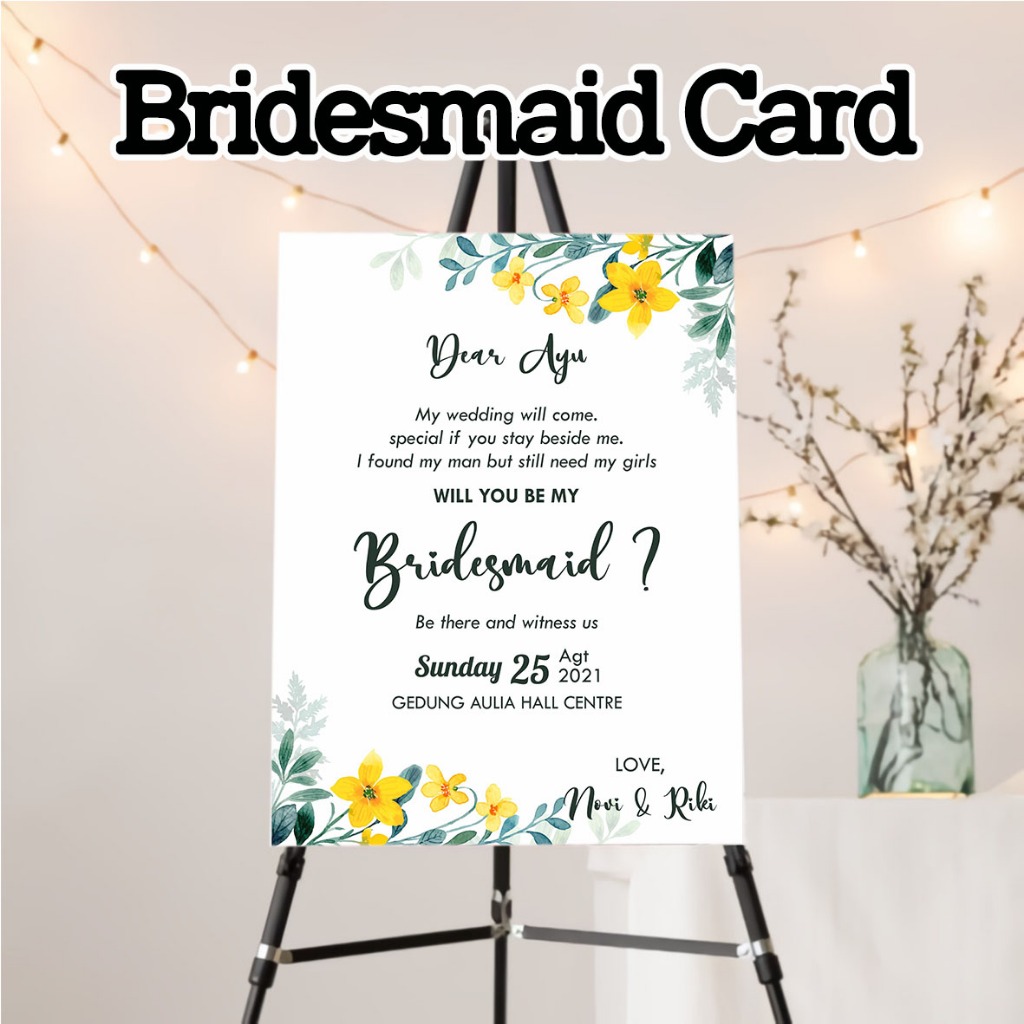 bridesmaid card / kartu bridesmaid