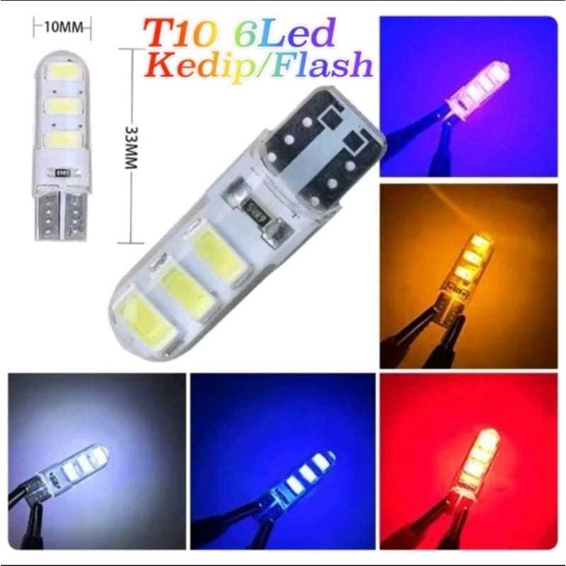 4 PCS Lampu Sen Led Jelly Kedip 6 Mata Lampu Sein Variasi