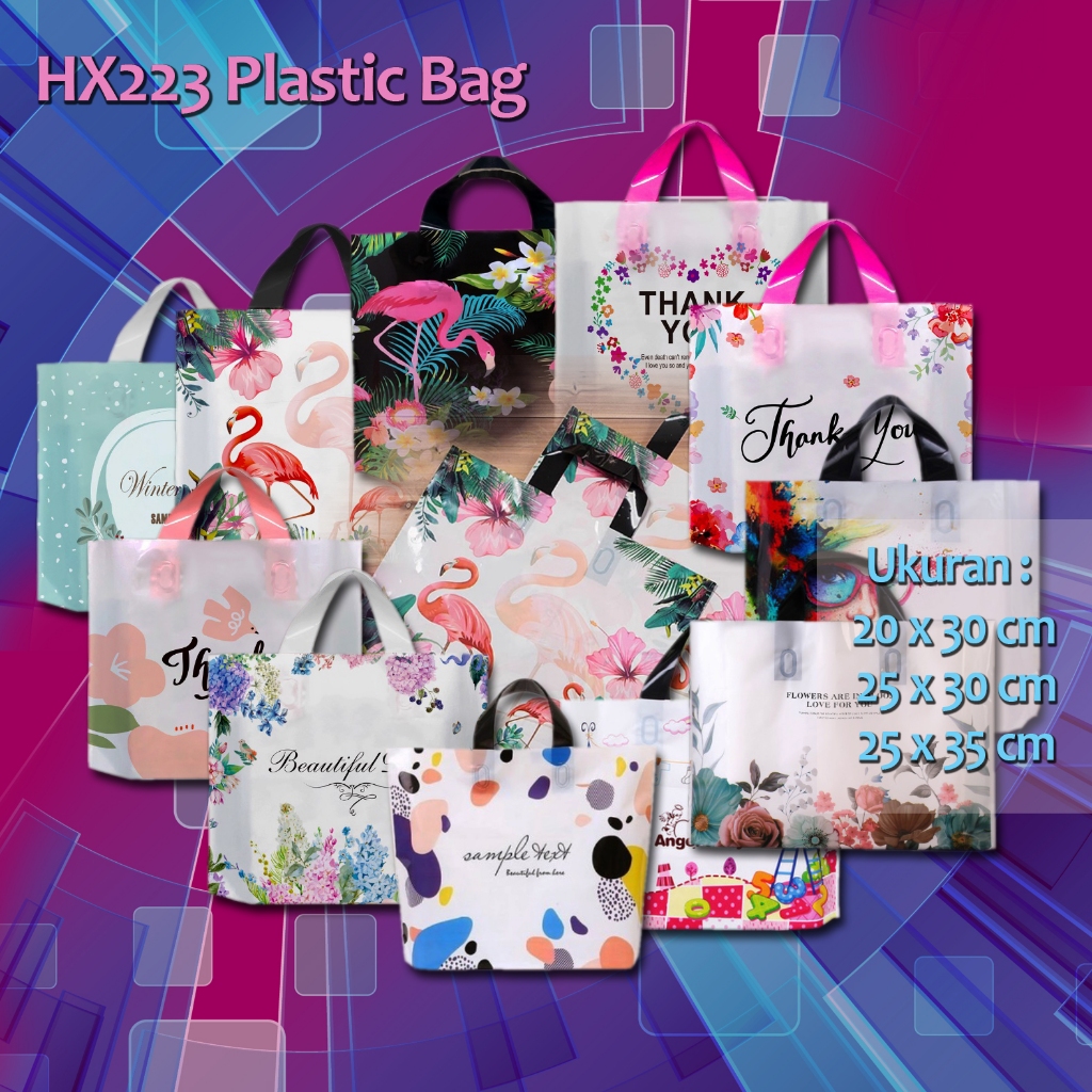 

HX223 [1 pc] 20x30, 25x35 Tas Kantong Plastik Hadiah Shopping Goodie Tote Packaging Gift Bag