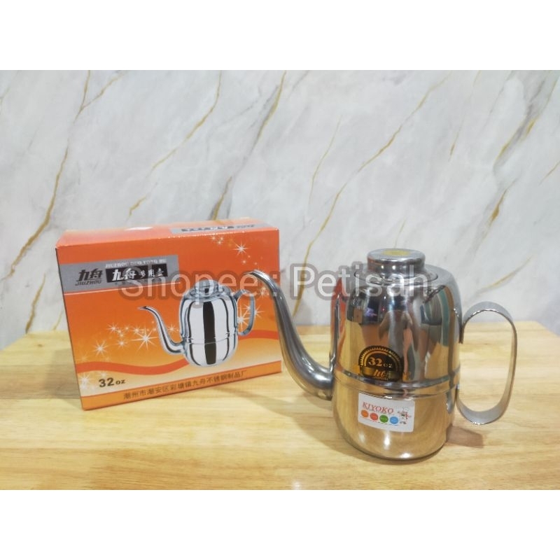 Teko Stainless Steel 32oz 930ml / Tea Pot / Coffee Pot Stainless / Ceret Stainless Steel Kecil Aesth
