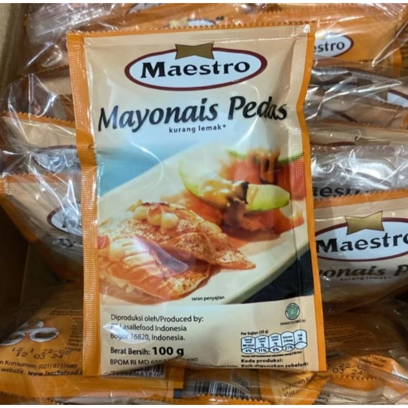 

Maestro Mayonnaise Pedas Sachet 100 gr/Maestro Mayonnaise Sachet 100 gr