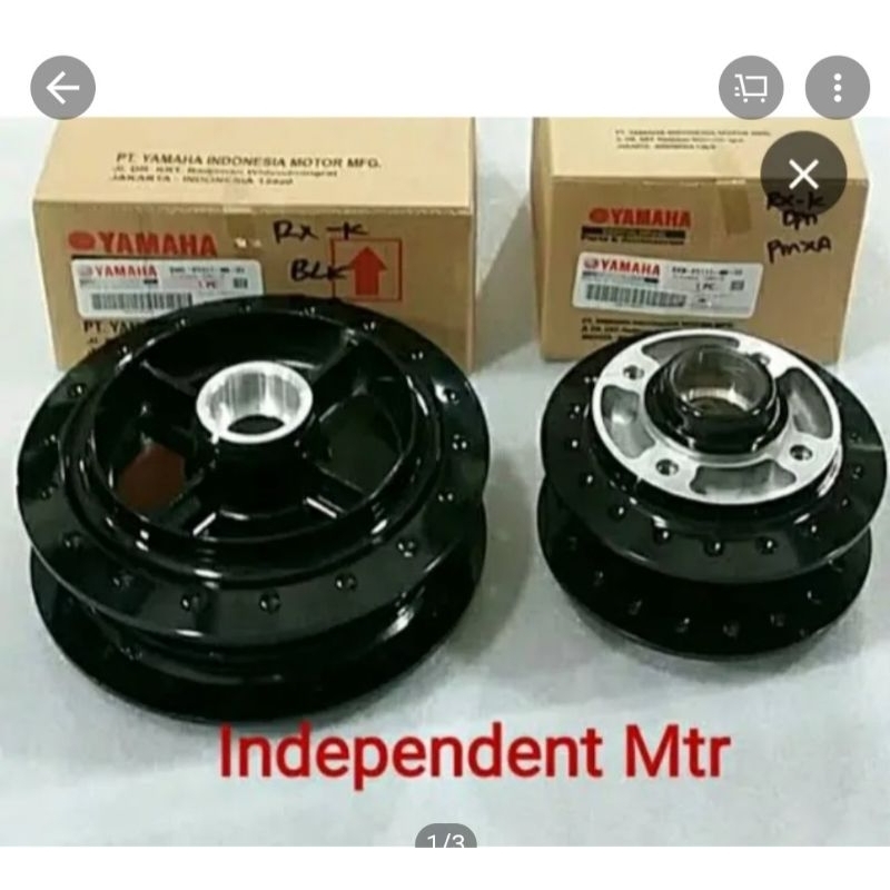 Tromol RX KING depan belakang satu set hitam ori yamaha
