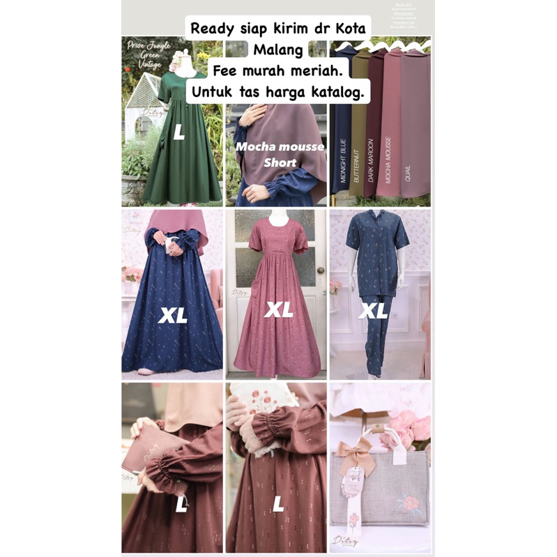 ditsy  2024 NG Nightgown vintage pajamas little ditsy ditmos ditsy muslim 2024slingbag