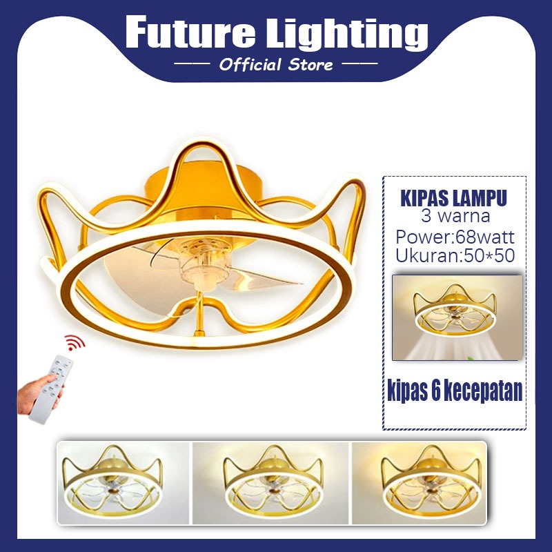 PENJUALAN PABRIK LED 6 Speed Kipas Gantung Baling Baling Kipas Angin Plafon Dengan Lampu Lebih Tenan