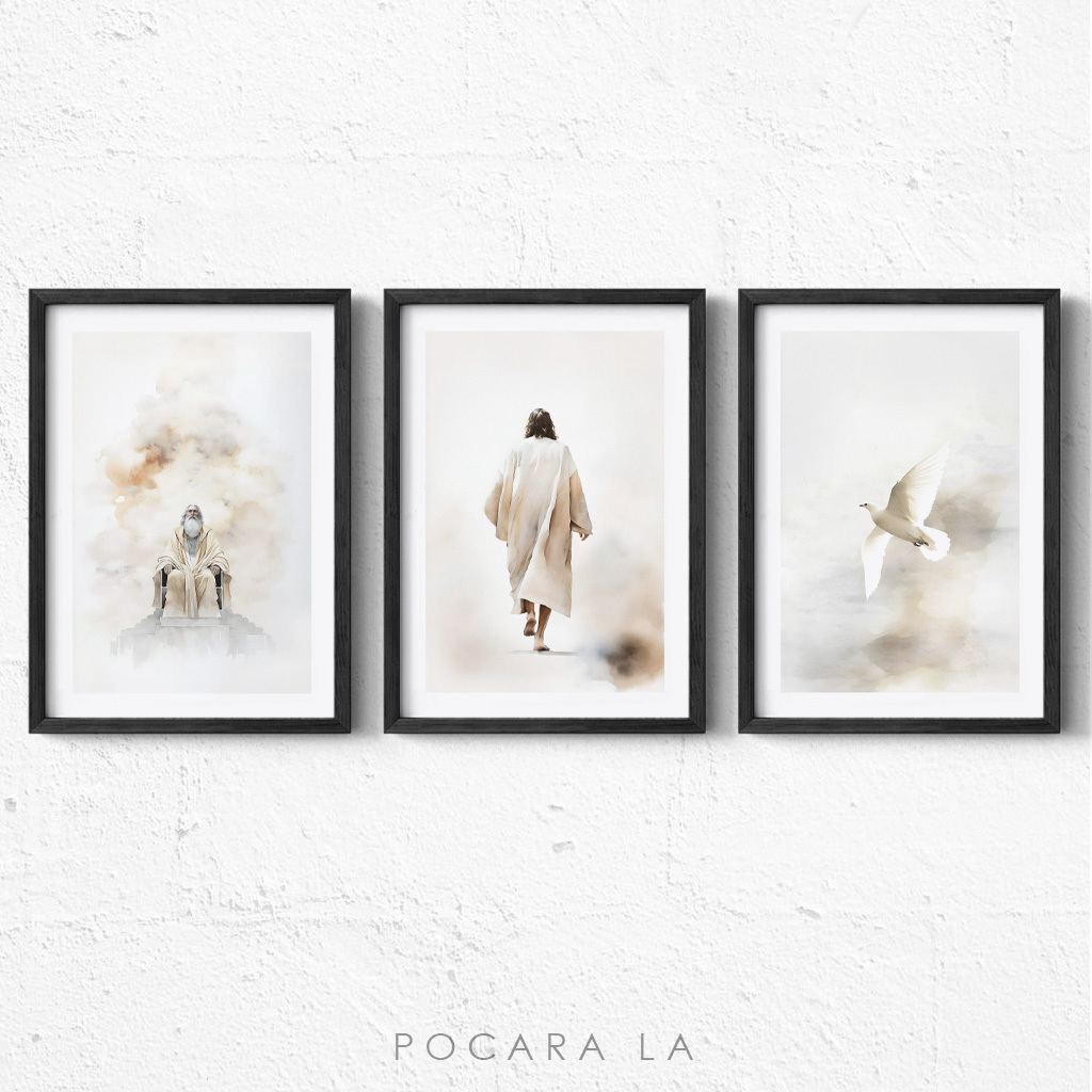 Hiasan Dinding Bingkai Poster Lukisan Tuhan Yesus Roh Kudus Dekorasi Kristen 171