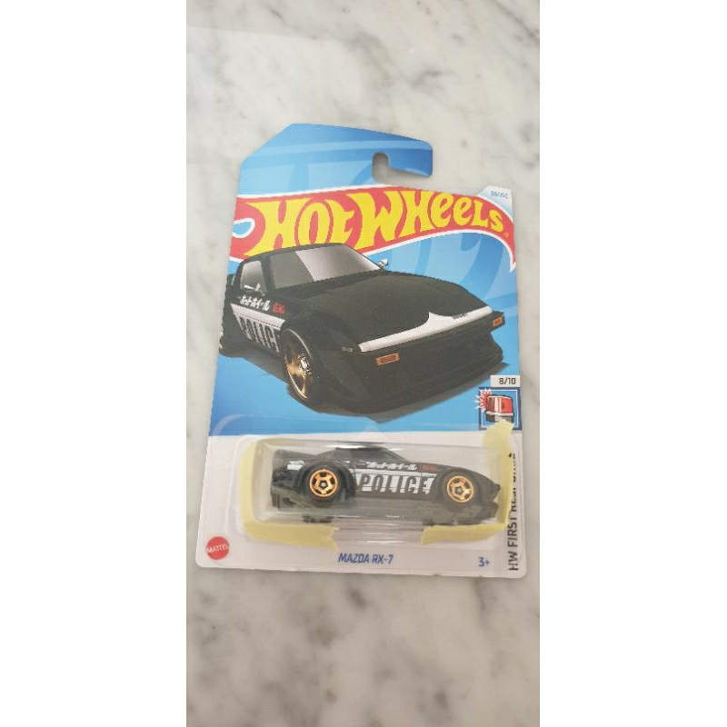 (baru) hotwheels mazda RX-7 Police Hitam