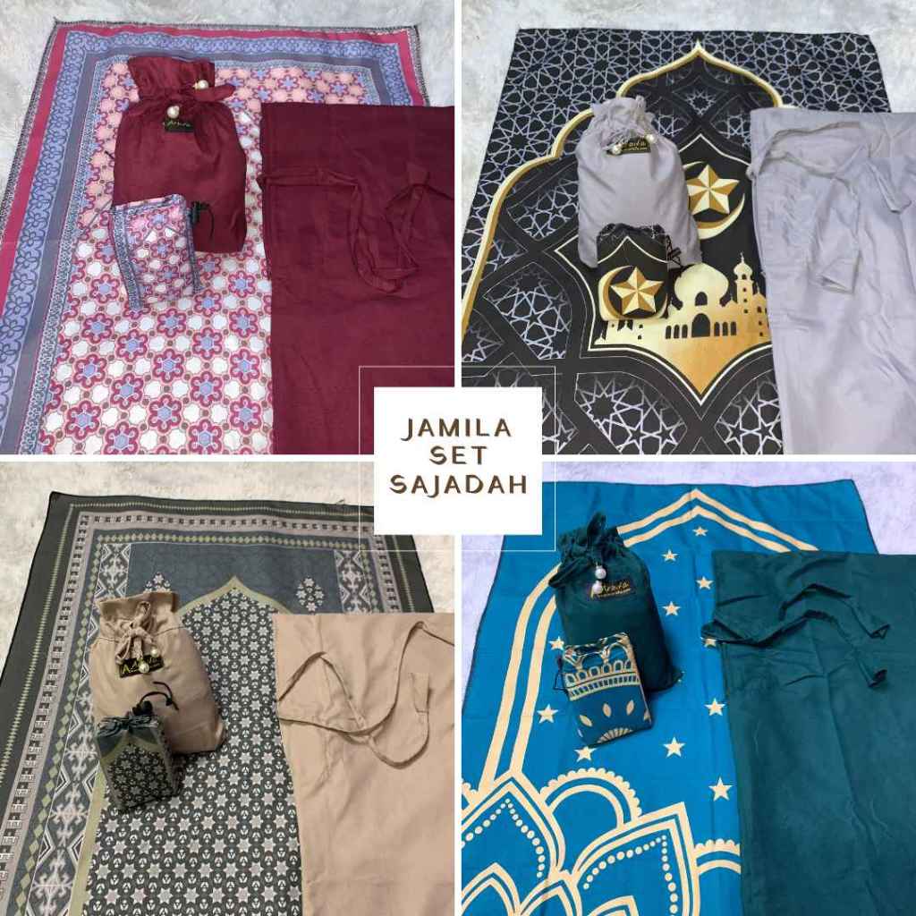 Arbifa | Promo Full Set Mukena + Sajadah Jamila Dewasa Travel Series Katun Polos Renda Arbifa