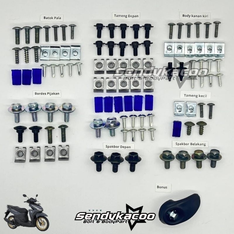 baut Vario LED 125 / baut body Honda Vario LED 150 terlengkap