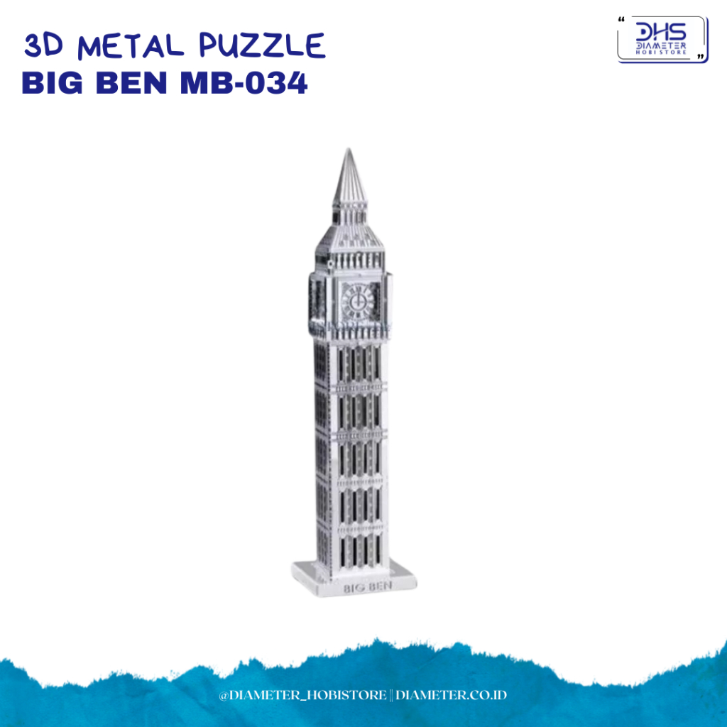 Puzzle 3D Metal Arsitektur BIG BEN - Miniatur Bangunan Terkenal MB-034