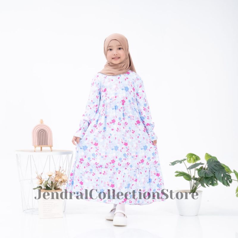 GAMIS ANAK BUNGA SERIES  Usia 2-14 Tahun Rayon Premium aden nyaman serta elegant, Tanfa hijab
