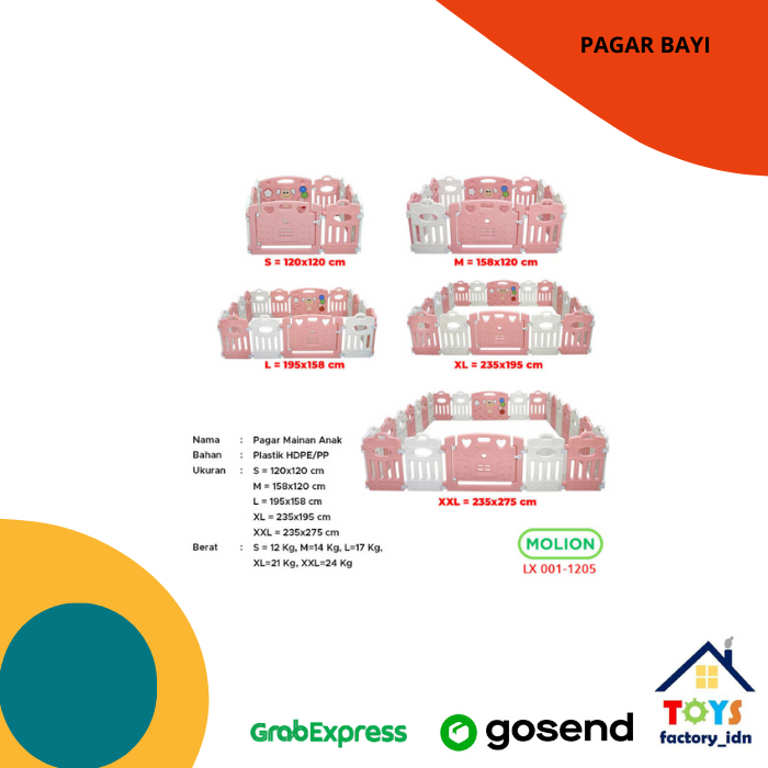 MOLION Pagar Bayi Pagar Anak Baby Fence Pagar
