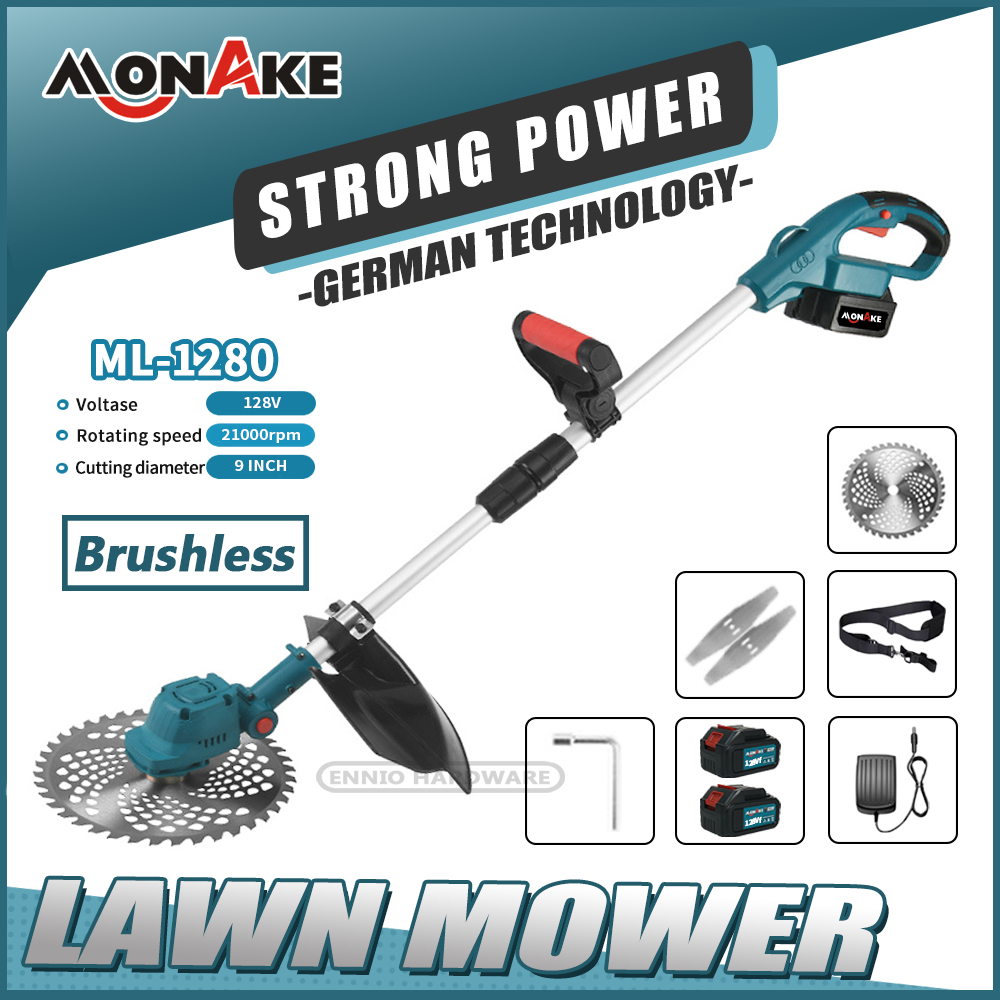 MONAKE Alat Jerman Mesin Potong Rumput Pemotong Rumput Listrik Pemangkas Cordless